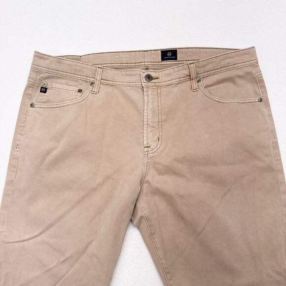 AG Adriano Goldschmied Everett Jeans Size 38 x 31 Tan Slim Straight Stretch - Picture 3 of 9